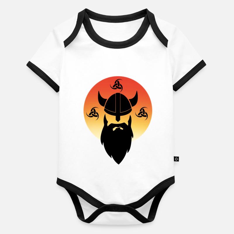 viking mode !! Body Bébé bio contrasté manches courtes