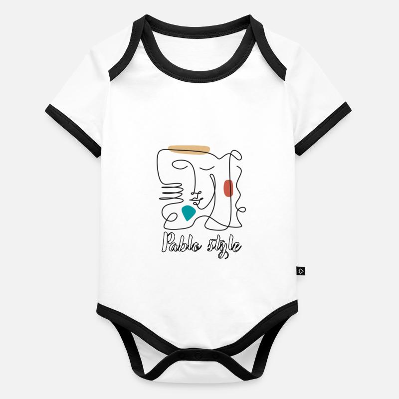 Style Pablo Body Bébé bio contrasté manches courtes