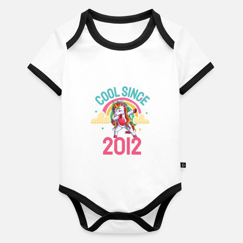 Cool seit 2012 Dabbing Einhorn 10. Geburtstag Baby Bio-Kurzarm-Kontrastbody