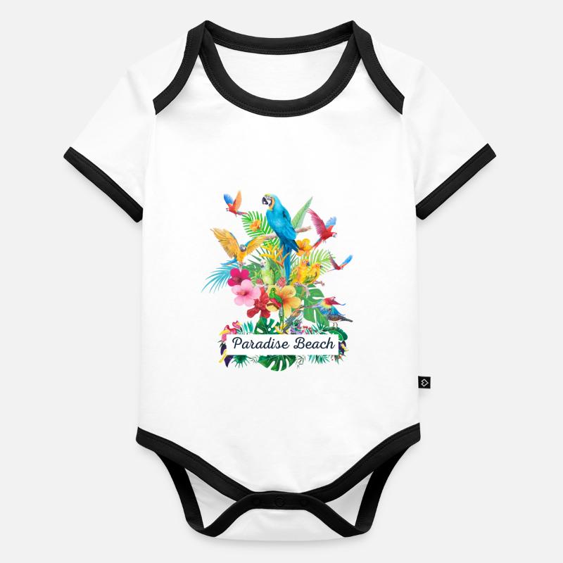 Paradise Beach Organic Baby Contrasting Bodysuit
