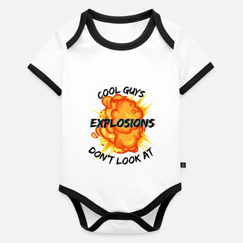 Les mecs cool ne regardent pas Explosions Body Bébé bio contrasté manches courtes