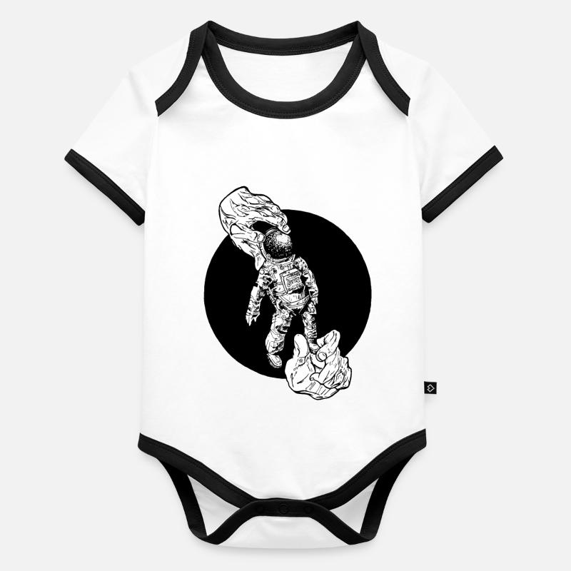 Astronaute DAS Nr 2 Weiss Body Bébé bio contrasté manches courtes