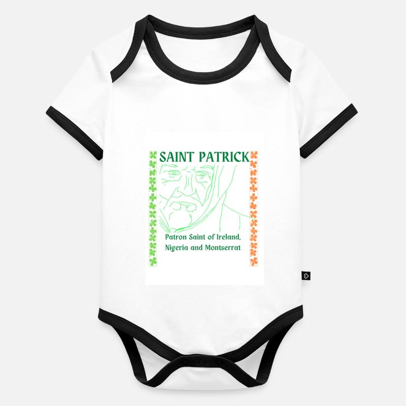 Saint Patrick Body Bébé bio contrasté manches courtes
