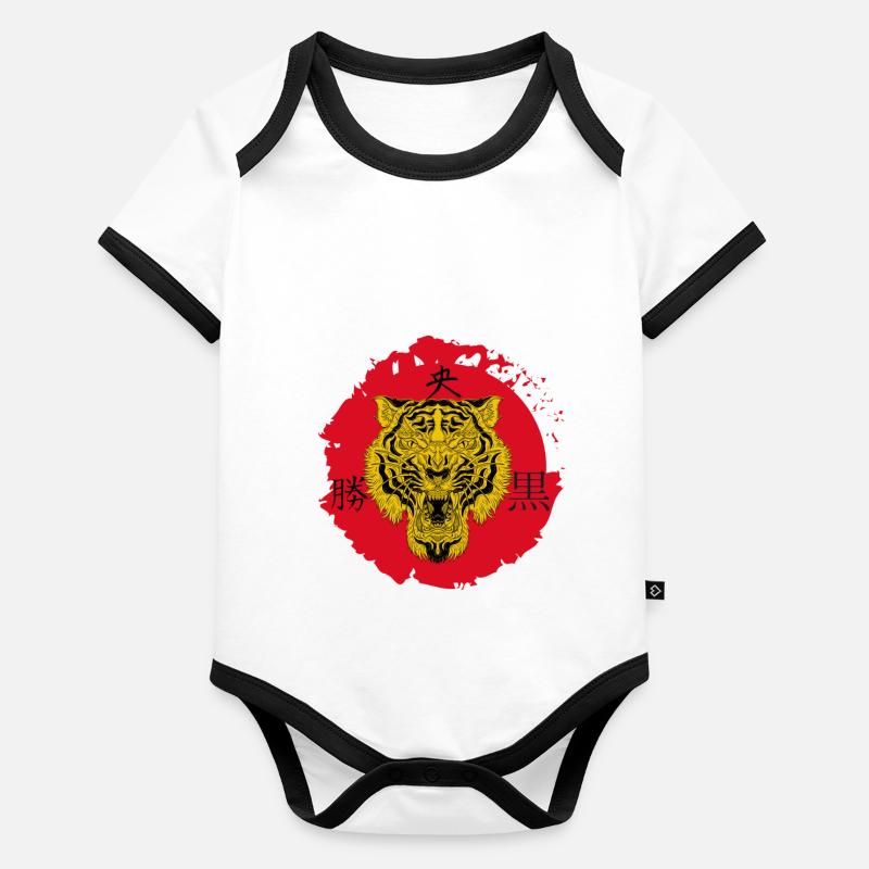 Tiger_Roar Baby Bio-Kurzarm-Kontrastbody