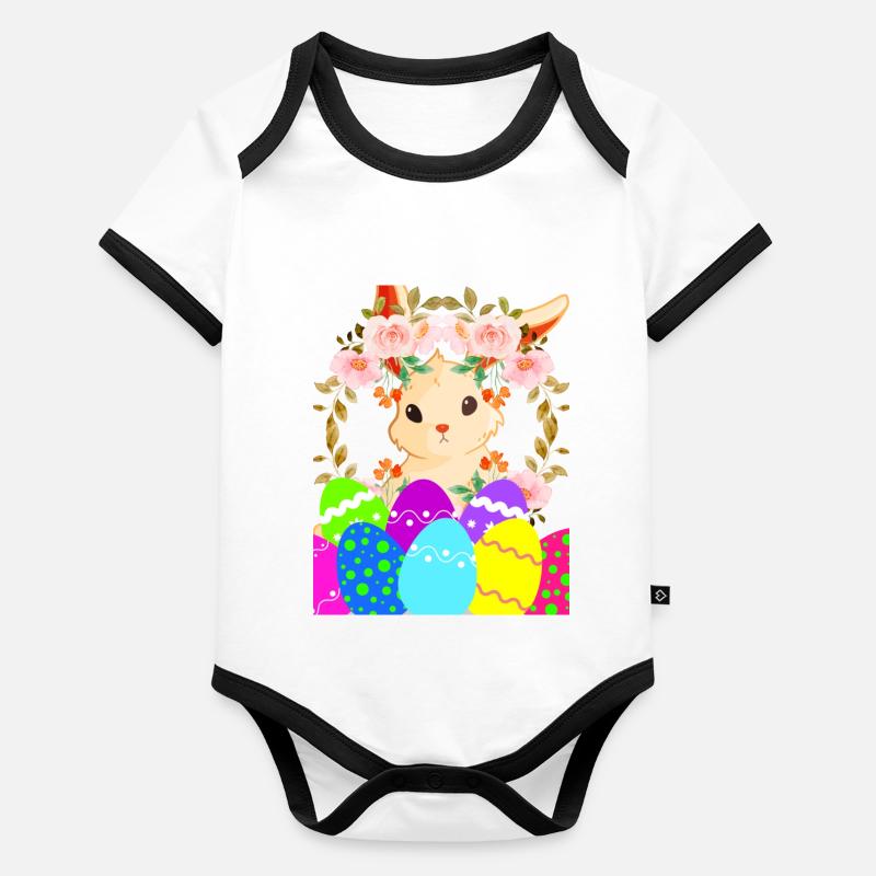 6 Body Bébé bio contrasté manches courtes