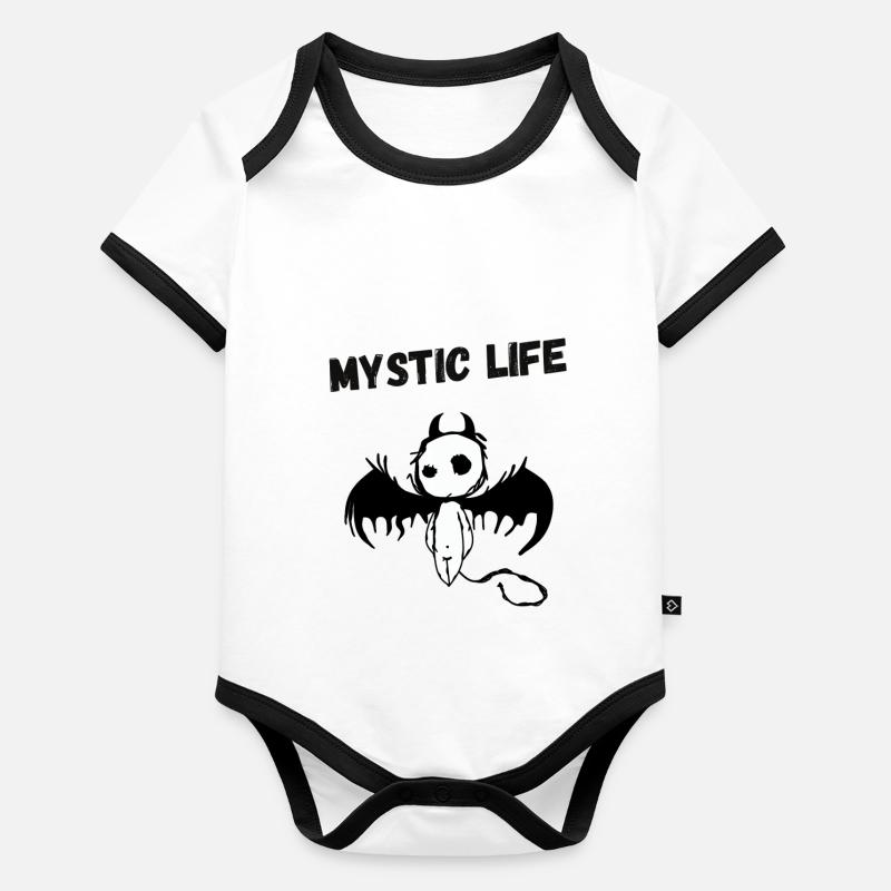 Vie mystique Body Bébé bio contrasté manches courtes