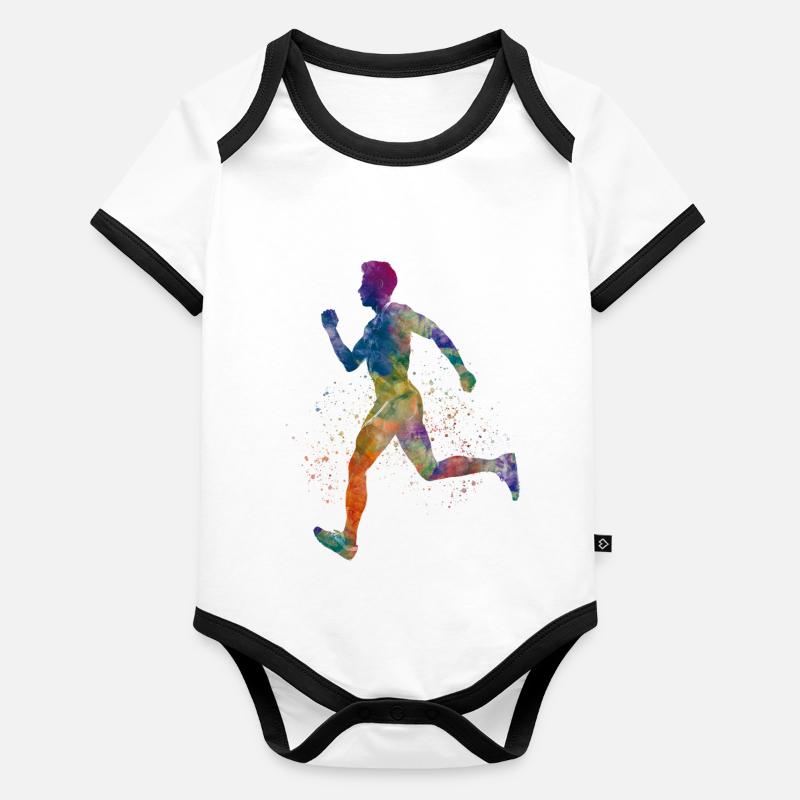 Athlet Läufer Baby Bio-Kurzarm-Kontrastbody