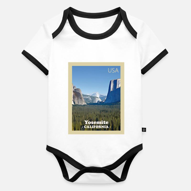 Parc national de Yosemite Body Bébé bio contrasté manches courtes