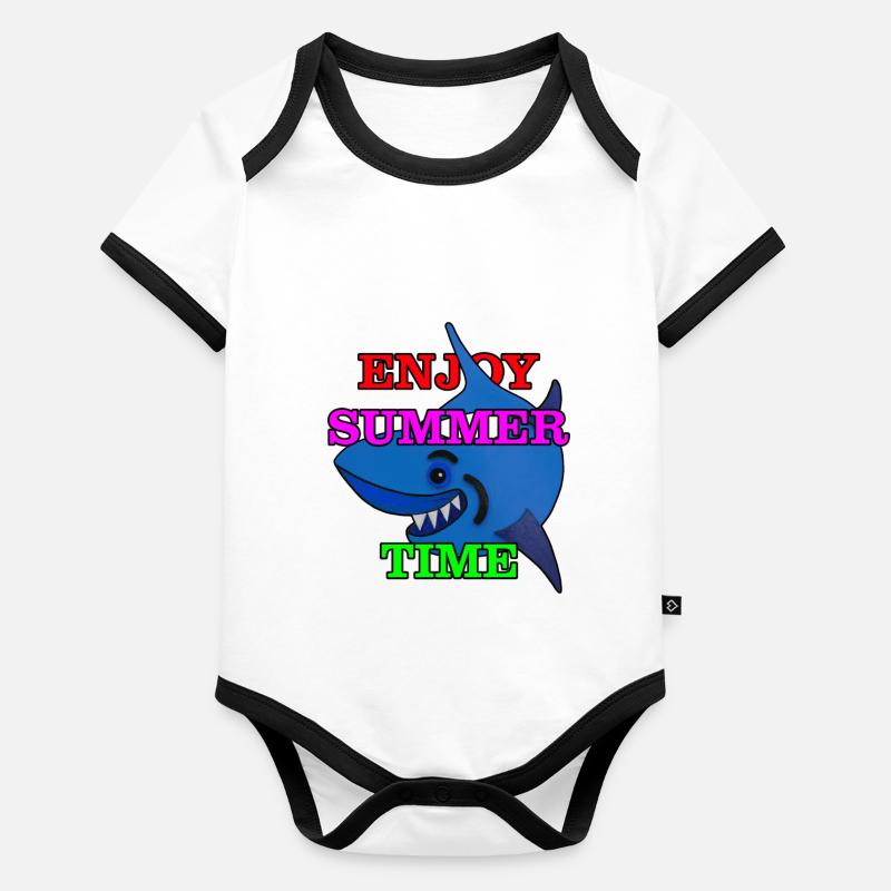 Requin Body Bébé bio contrasté manches courtes