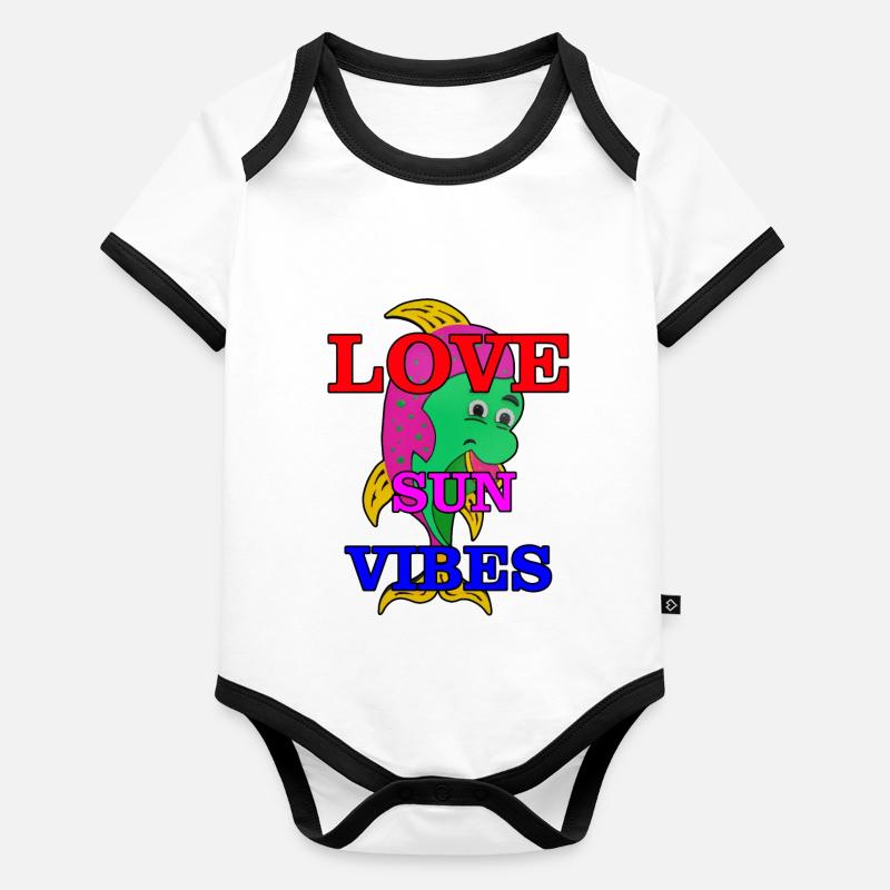 Funny fish Organic Baby Contrasting Bodysuit