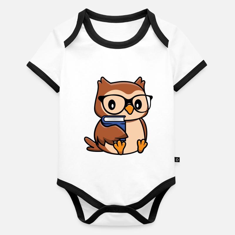 Eule Bird Nerd Baby Bio-Kurzarm-Kontrastbody