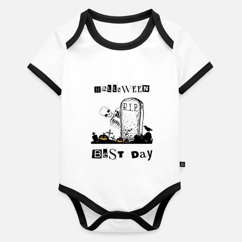 RIP Halloween Body Bébé bio contrasté manches courtes