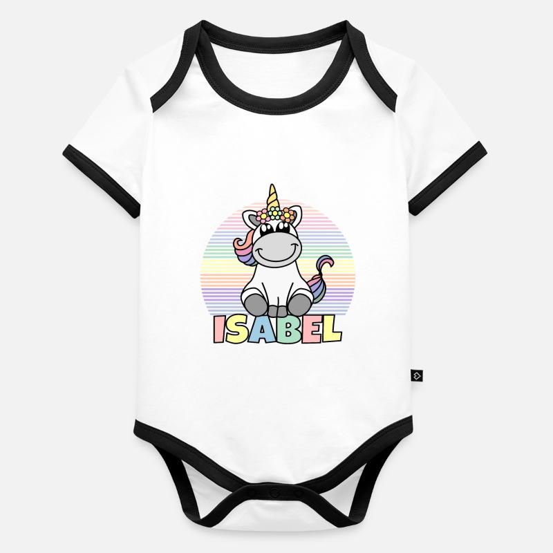 Isabel Einhorn Name Baby Bio-Kurzarm-Kontrastbody