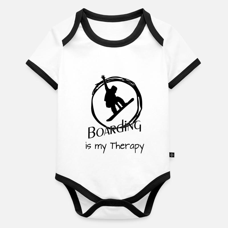 Boarding is my Therapy Baby Bio-Kurzarm-Kontrastbody