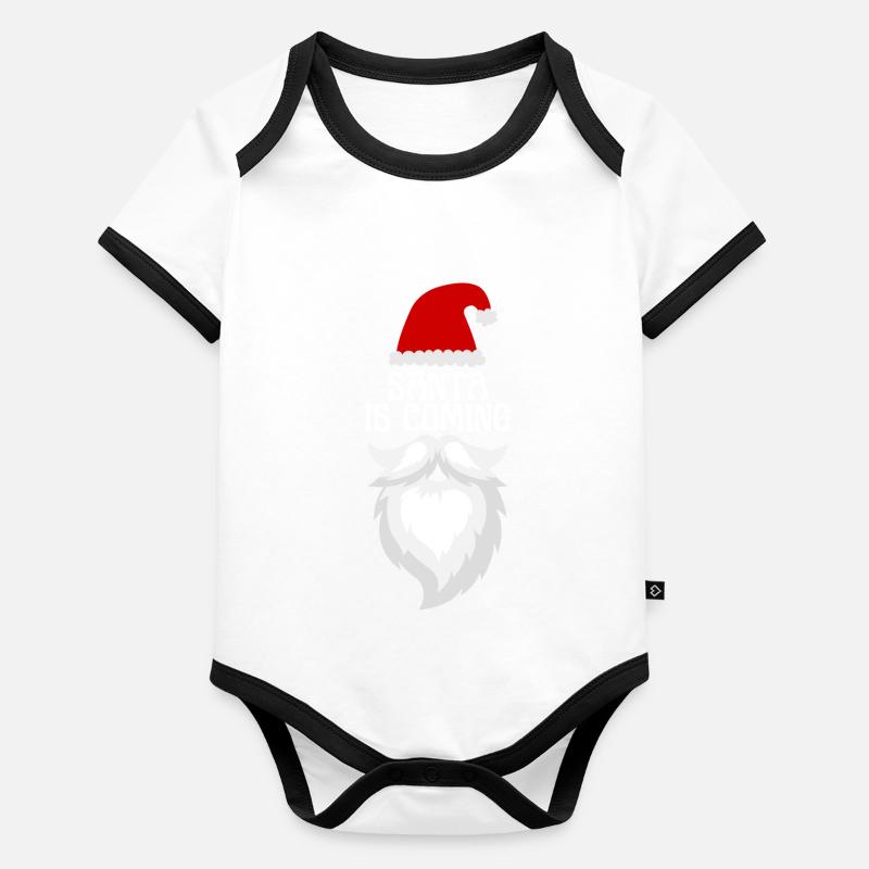 Santa is coming Baby Bio-Kurzarm-Kontrastbody