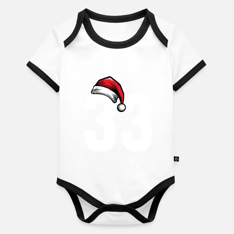 33 Numéro Noël Body Bébé bio contrasté manches courtes