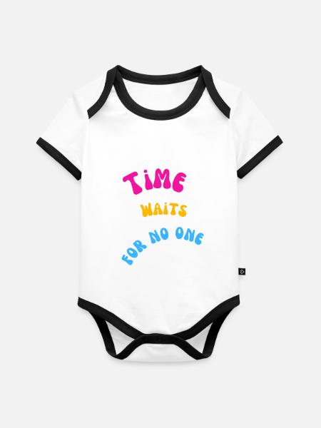 Time - Baby Bio-Kurzarm-Kontrastbody -  - Vorne