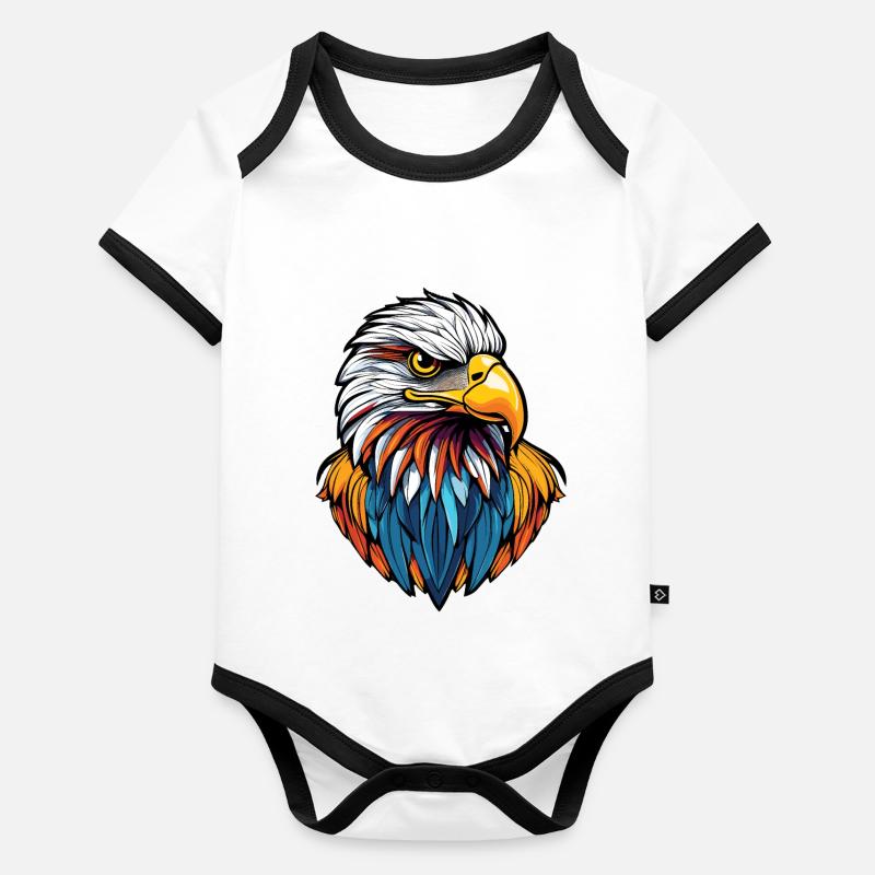 Eagle Head Organic Baby Contrasting Bodysuit