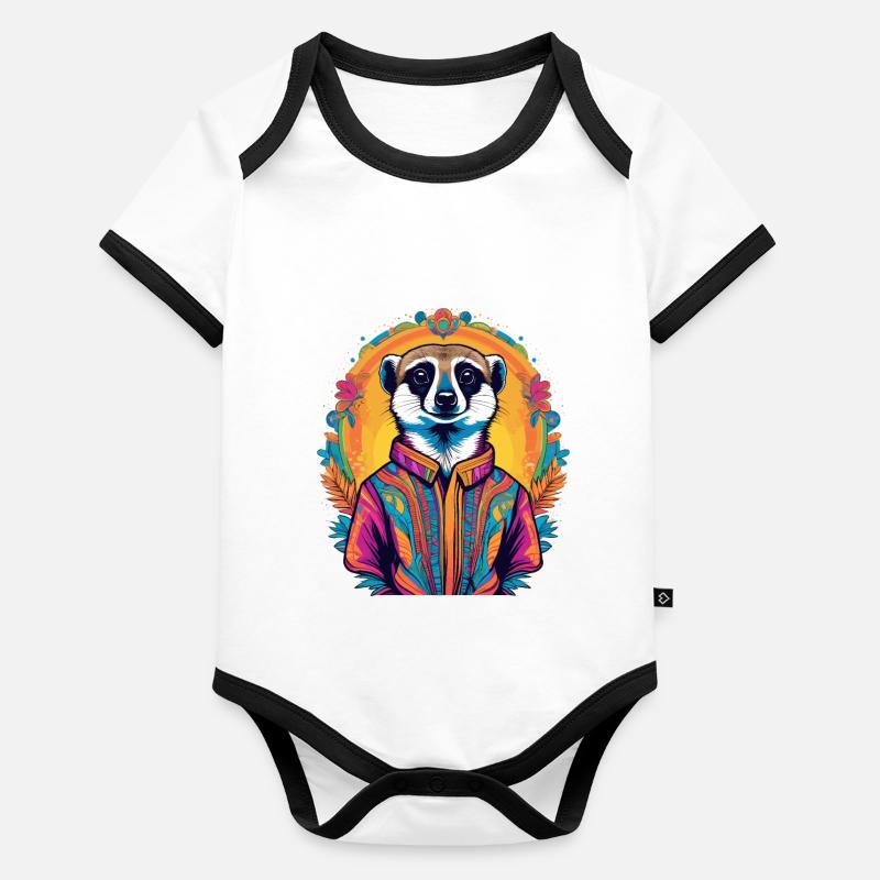 Suricate Body Bébé bio contrasté manches courtes