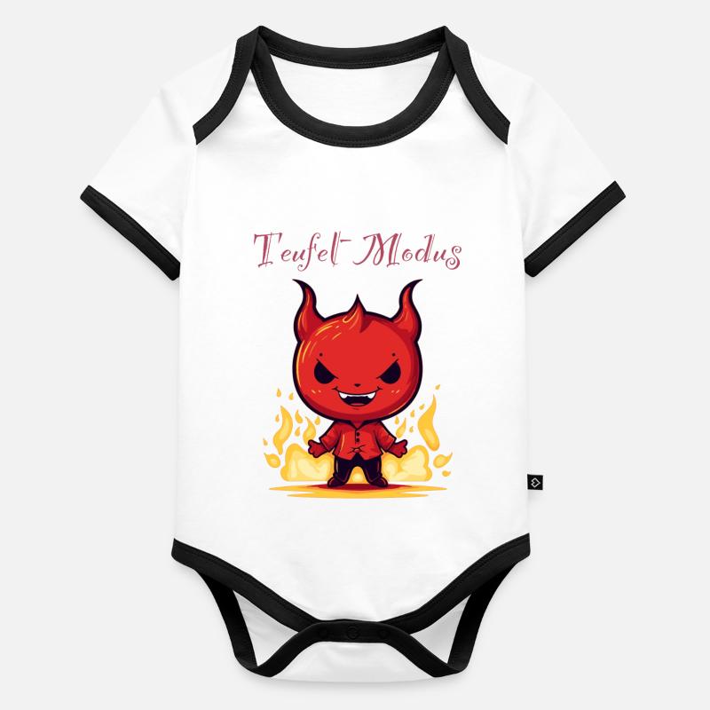Teufel Modus Baby Bio-Kurzarm-Kontrastbody