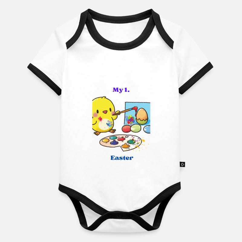 Ma 1ère Pâques Body Bébé bio contrasté manches courtes