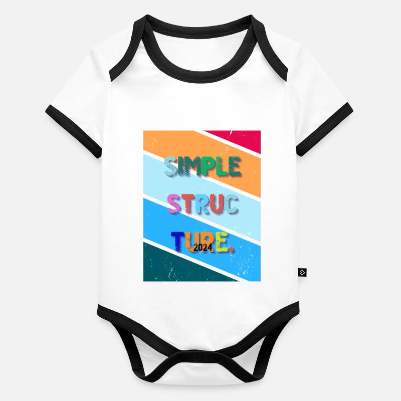Conception simple. Structure simple 2024. Body Bébé bio contrasté manches courtes