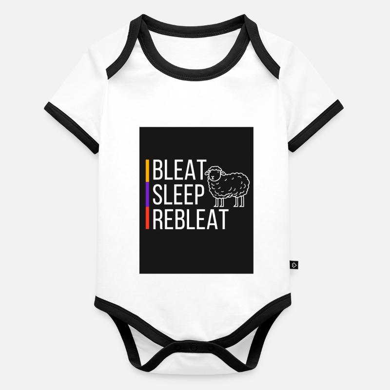 Bleat Sleep Rebleat Organic Baby Contrasting Bodysuit