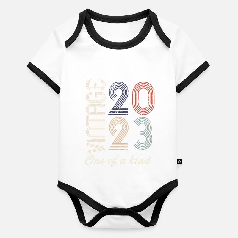 1. Jubiläum 2023 - Vintage-Retro-Geschenkidee Baby Bio-Kurzarm-Kontrastbody