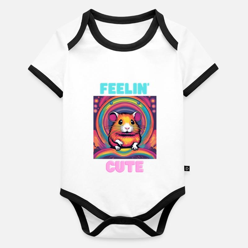 Se sentir mignon Body Bébé bio contrasté manches courtes
