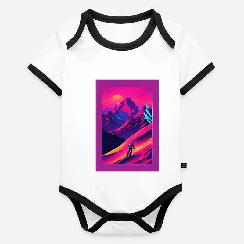 Mountains Organic Baby Contrasting Bodysuit