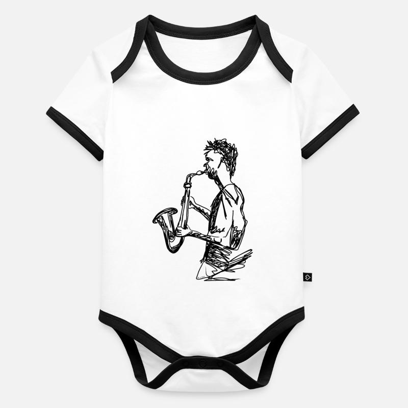 saxo Body Bébé bio contrasté manches courtes
