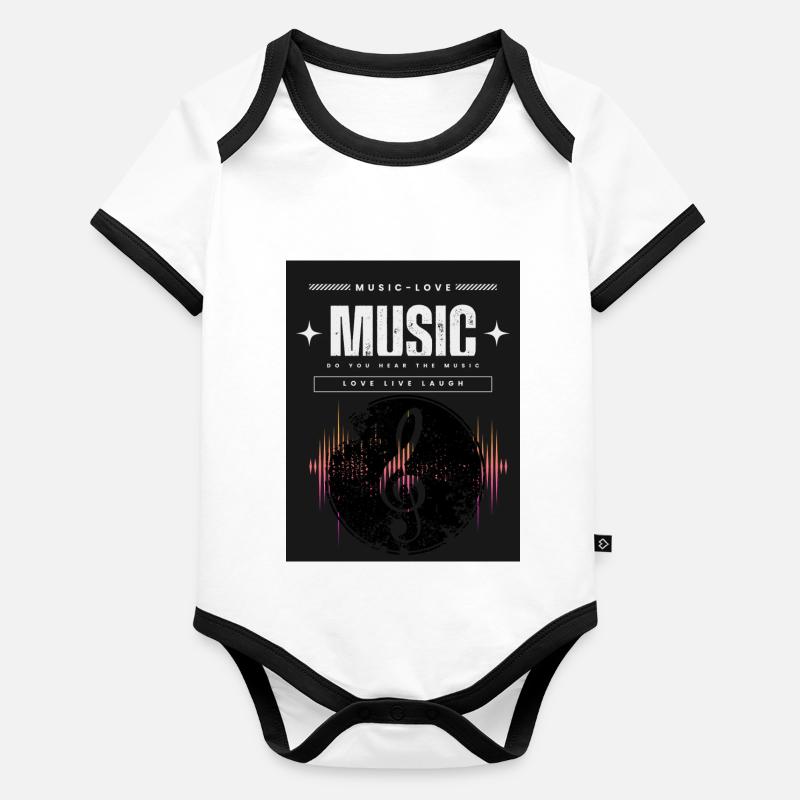 Musik 5 Baby Bio-Kurzarm-Kontrastbody
