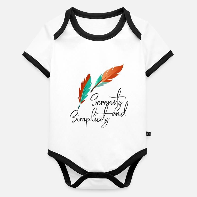 Serene Feathers Organic Baby Contrasting Bodysuit