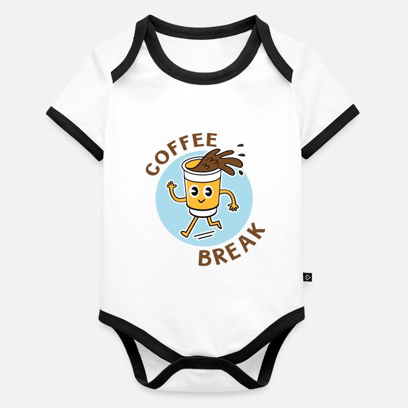coffee break Body Bébé bio contrasté manches courtes