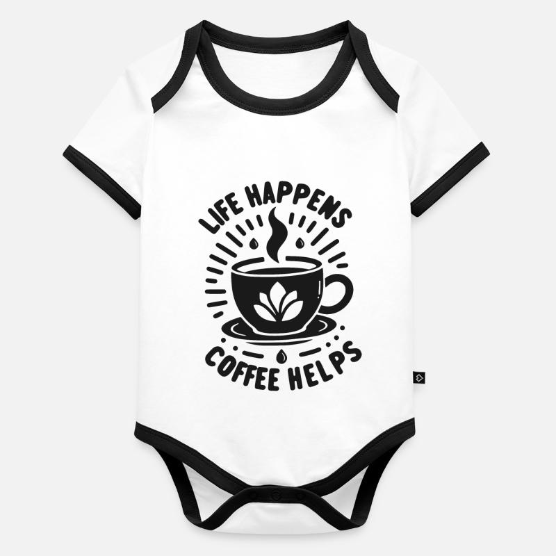 Life Happens Kaffee hilft Baby Bio-Kurzarm-Kontrastbody