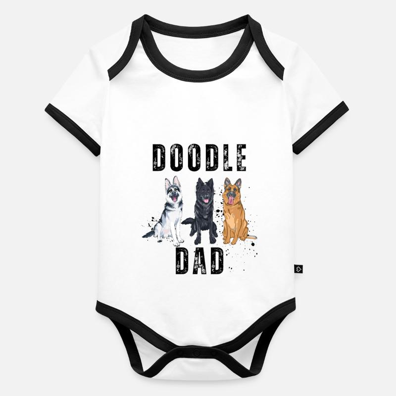 Doodle Dad Body Bébé bio contrasté manches courtes