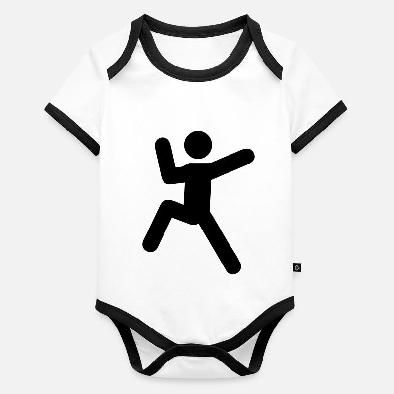 klettern Baby Bio-Kurzarm-Kontrastbody