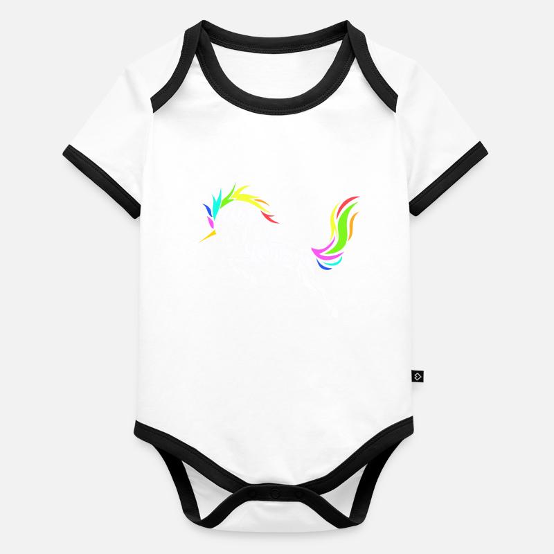 LICORNE STYLISÉE Body Bébé bio contrasté manches courtes