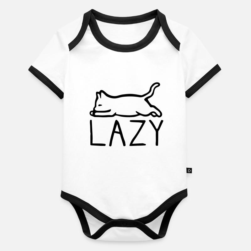 Lazy cat Body Bébé bio contrasté manches courtes