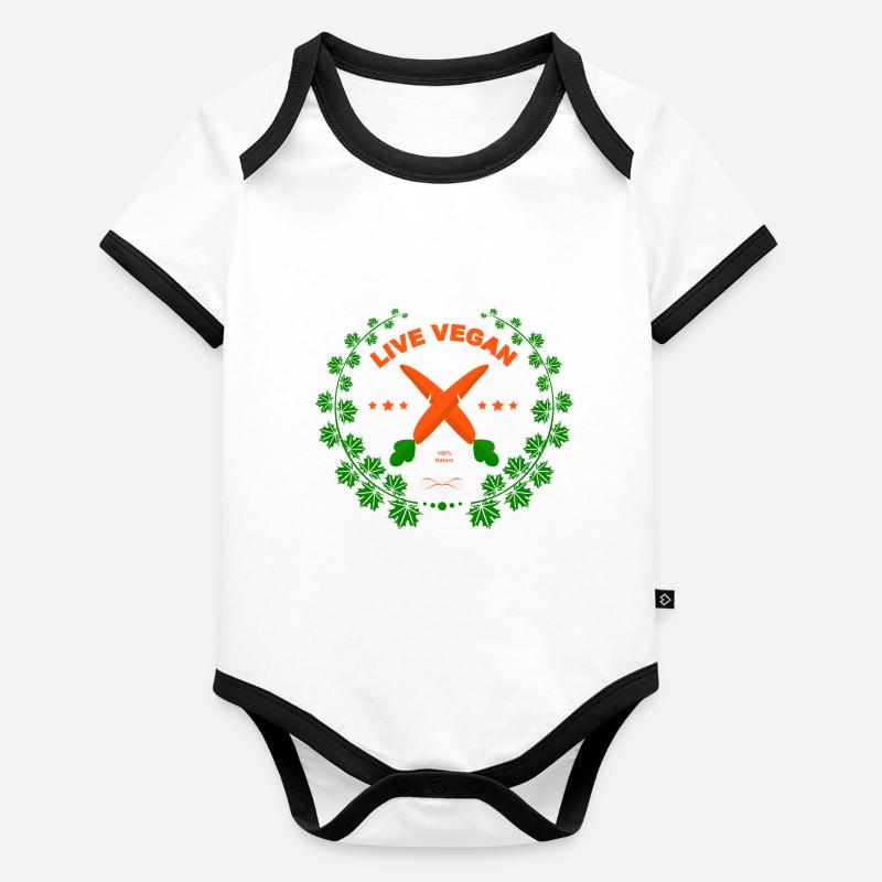 La vie végétalien 100% Nature Body Bébé bio contrasté manches courtes