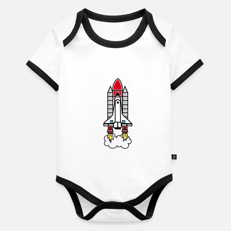 fusée Body Bébé bio contrasté manches courtes