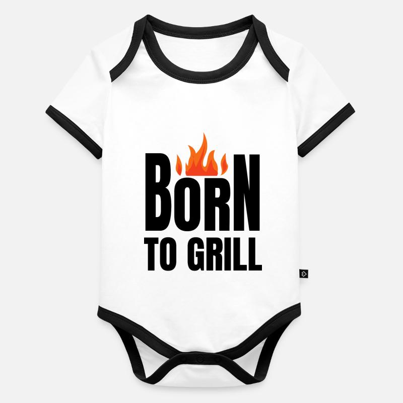 né pour griller Body Bébé bio contrasté manches courtes