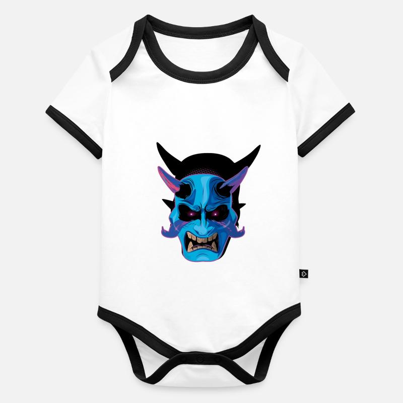 Masque japonais oni Body Bébé bio contrasté manches courtes