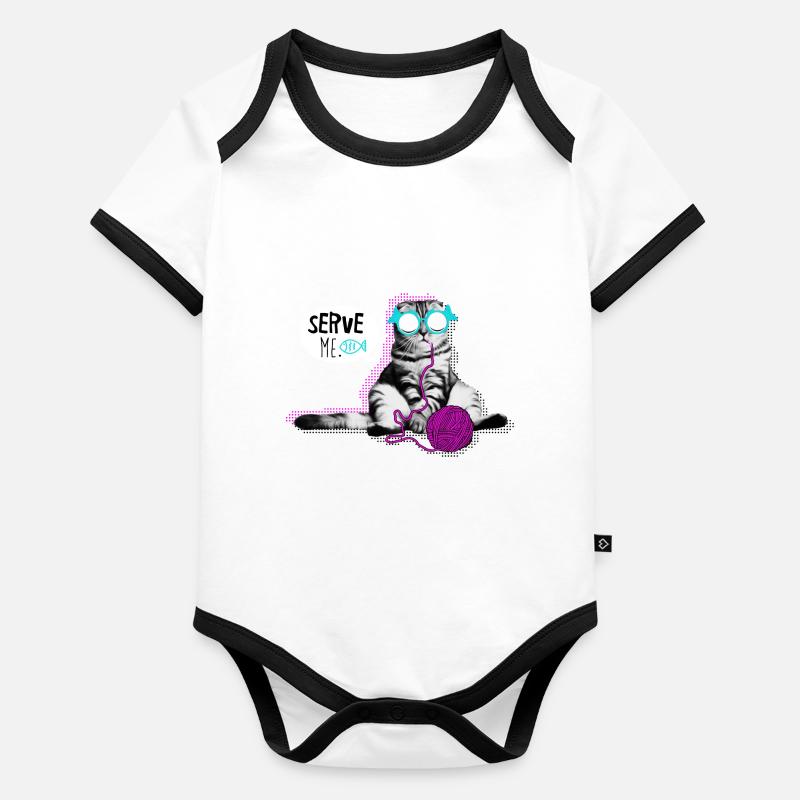 smart cat Baby Bio-Kurzarm-Kontrastbody