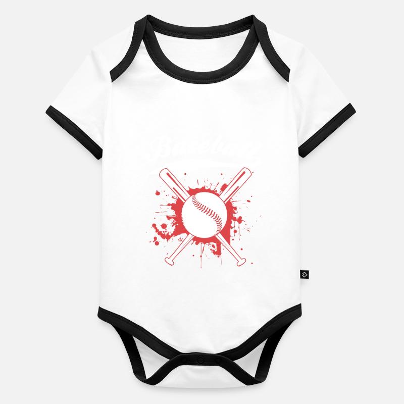 BASEBALL Baby Bio-Kurzarm-Kontrastbody