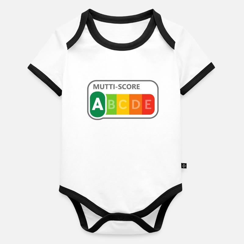 Score de maman Body Bébé bio contrasté manches courtes