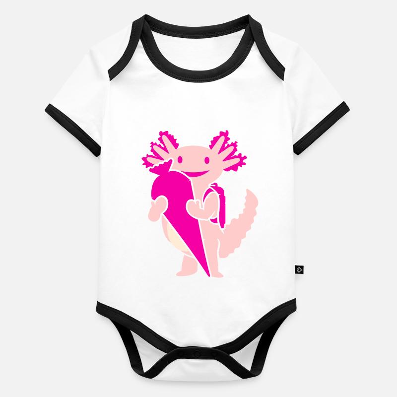 Knuffiger First Grader Axolotl Questions (3c) Body Bébé bio contrasté manches courtes