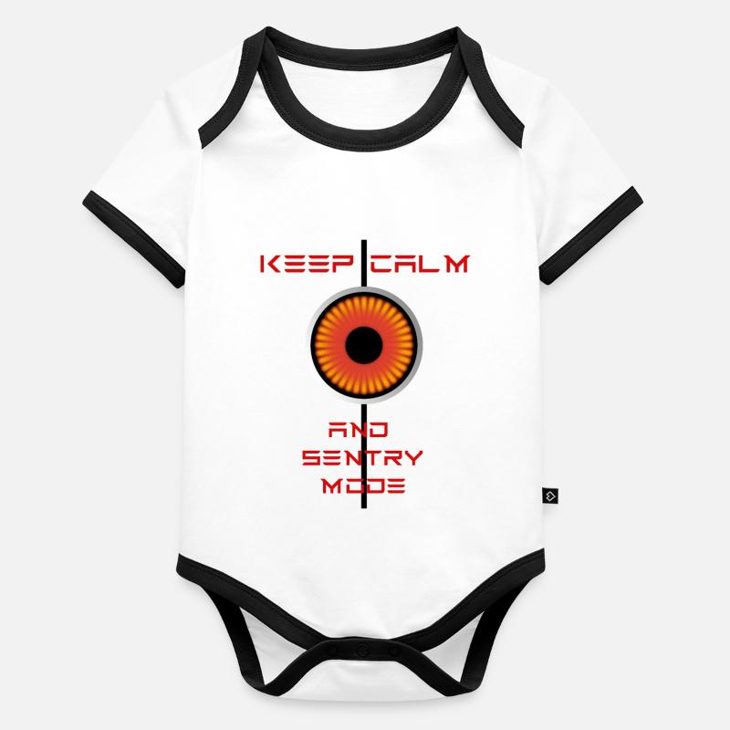 Keep Calm and Sentrymode Tesla - Baby Bio-Kurzarm-Kontrastbody - 