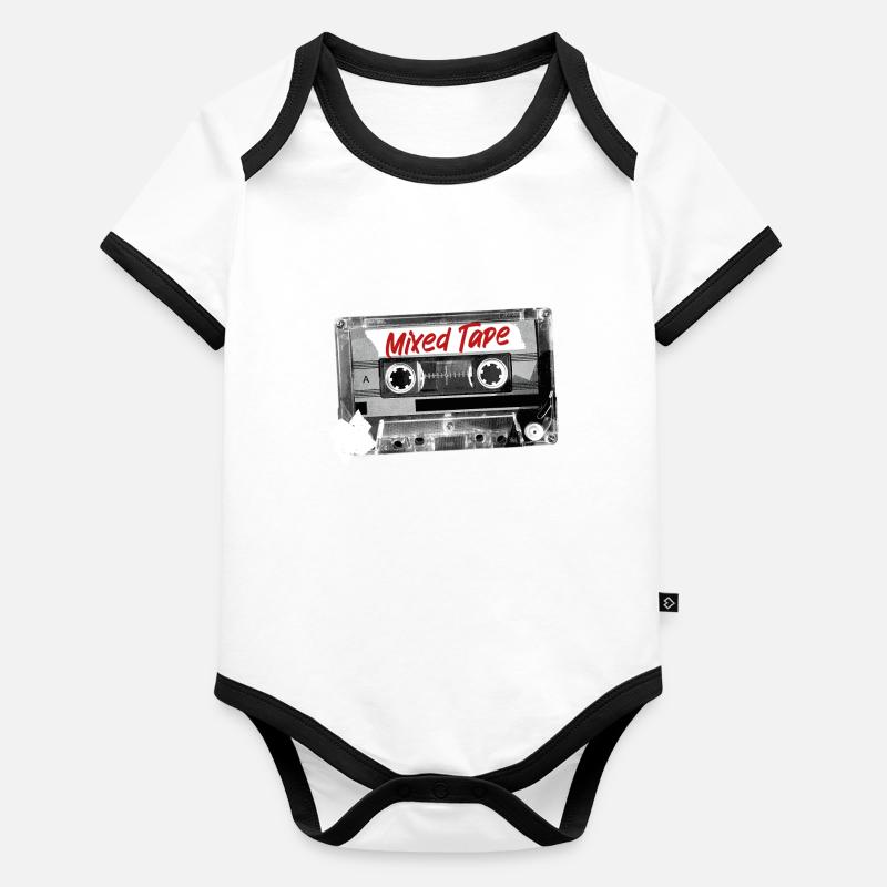 Blandet tape Økologisk kortermet kontrast-babybody
