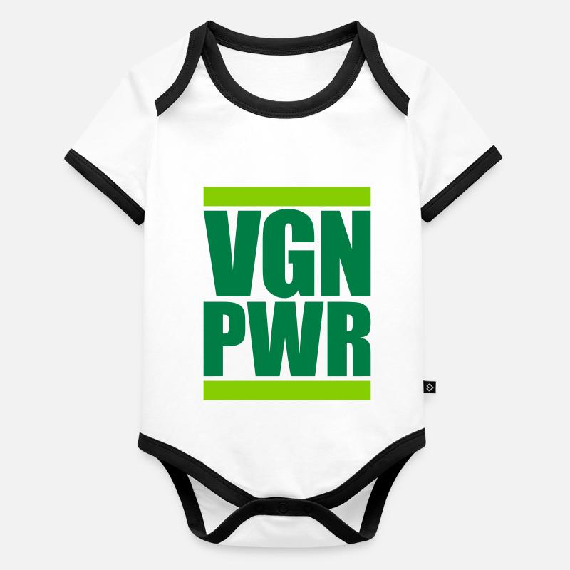 VGN PWR Logo Body Bébé bio contrasté manches courtes